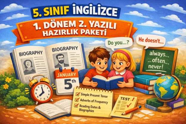 Korumalı: 5. Sınıf İngilizce 1. Dönem 2. Yazılı Hazırlık Kursu